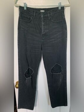 Black Distressed Boyfriend Jeans
